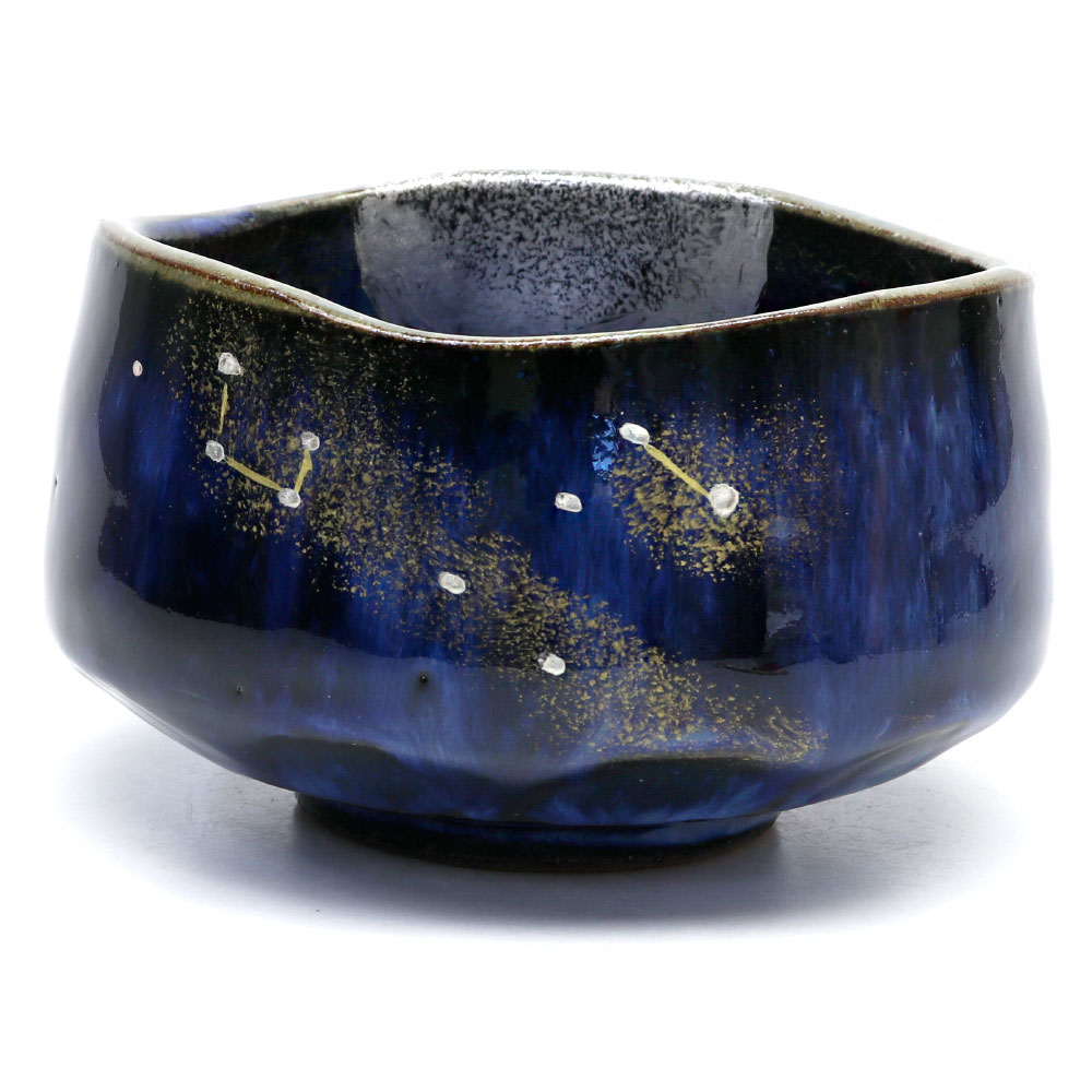茶道具 抹茶碗 夜空茶碗 夏の星空 八木海峰絵付 | 星座茶碗 八木