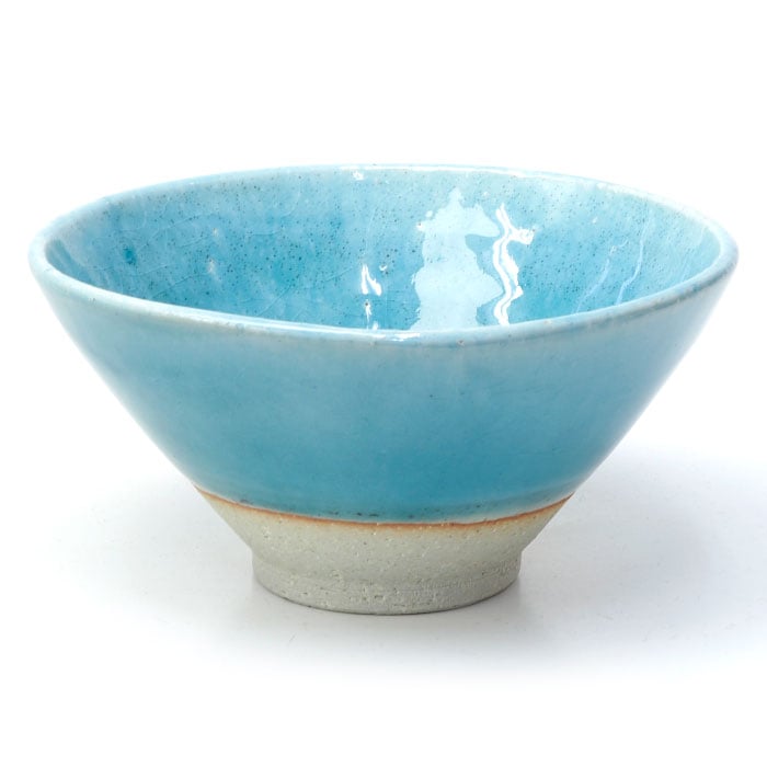 茶道具 抹茶碗】 抹茶碗 トルコブルー 平形抹茶碗 おしゃれ 美濃焼