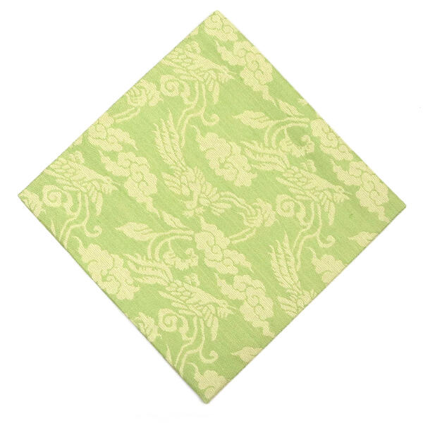 茶道具 古帛紗 古帛紗 蜀巴織 鵬雲斎宗匠好 鳳雲唐草紹巴 薄緑 中川政