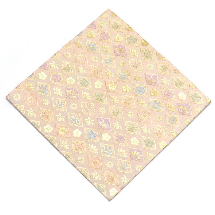 古帛紗719 正絹 変わり絞り 木肌調 薄黄土色 短 