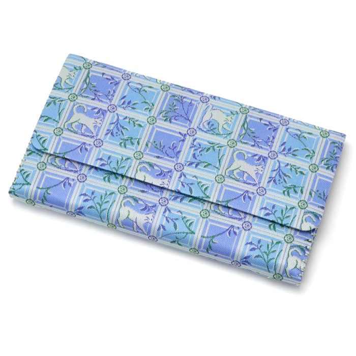 茶道具 懐紙入れ 帛紗ばさみ 正絹 龍村美術織物裂地 チョーカーの猫