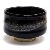 【茶道具 掘り出し物】抹茶碗  黒 流し H-35|掘り出し物市