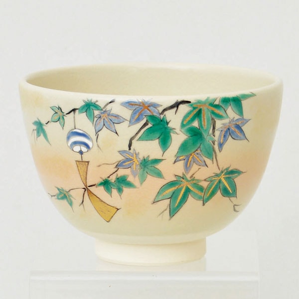 茶道具　色絵茶碗 〇【茶器/茶道具 抹茶茶碗】 色絵茶碗 花丸 小野志峰作 – 今屋静香園