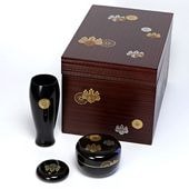 高台寺蒔絵 利休箱 茶道具 揃い 共箱（落とし戸収納箱） 高台寺蒔絵 利休箱 茶道具 揃い 共箱（落とし戸収納箱） 高台寺蒔絵