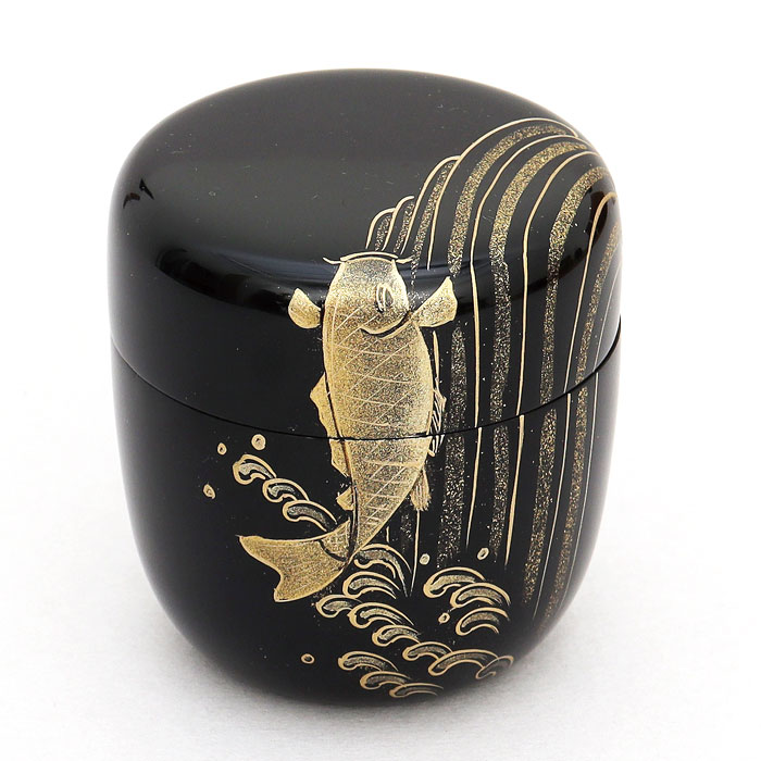 中棗 鯉の滝登蒔絵 佐々木麗峰 作 桐箱入り | 令和8年 春の茶道具