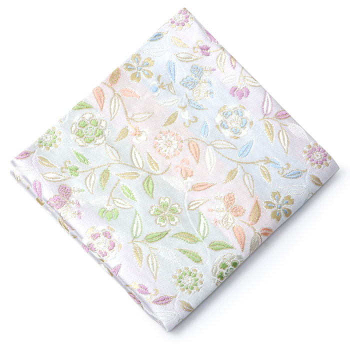 表千家　出し帛紗 茶道具 出帛紗 表千家 花文唐草 白 正絹 中川政七商店 謹製