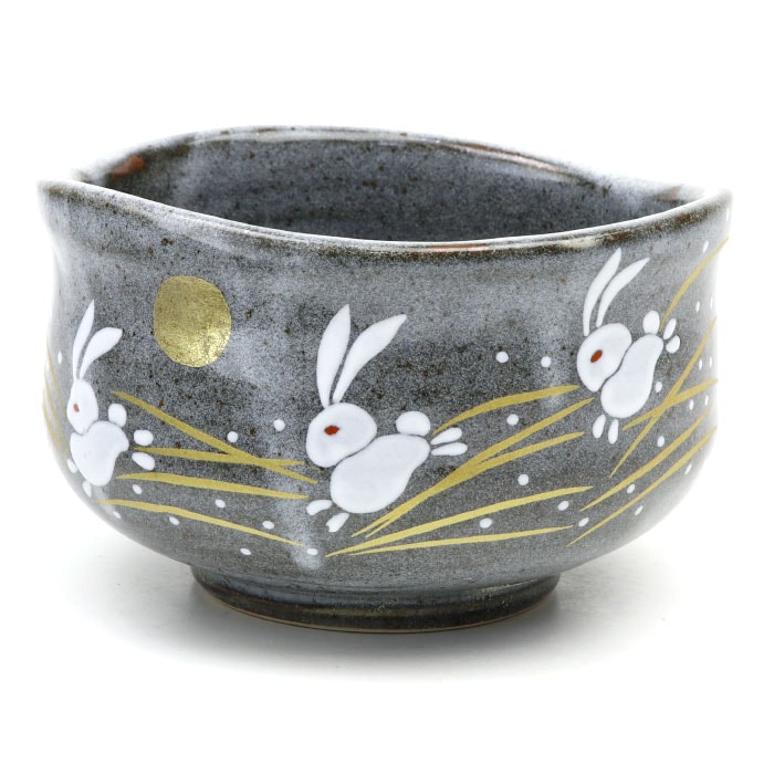 抹茶碗 大 茶器 九谷焼 はねうさぎ　3個セット 抹茶碗 はねうさぎ