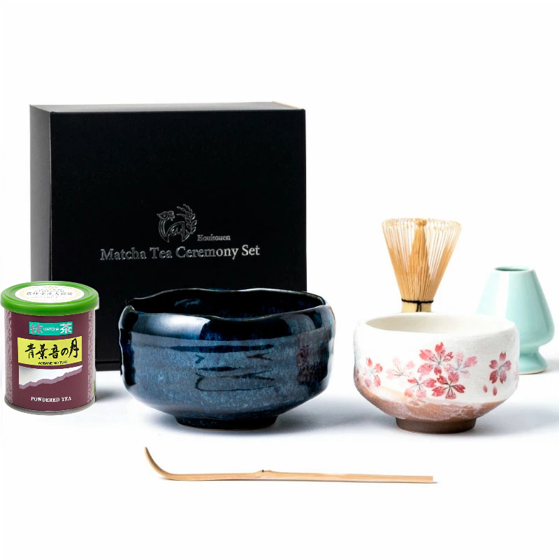 芳香園 抹茶6点セット 抹茶碗 碧釉茶碗・平安桜小茶碗 | 抹茶碗 ペア