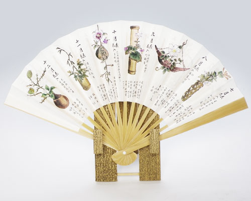 茶道具 扇子】 扇子 裏千家女性用 茶花集 白竹 | 扇子 - CHATOWA 茶と