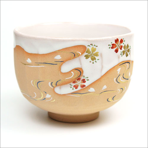 茶道具 抹茶碗】 灰釉茶碗 桜流水絵 中村秋峰作 | すべての商品