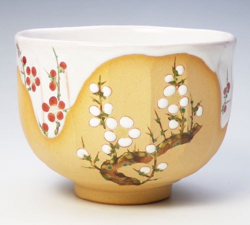 【共箱付】中村秋峰 灰釉 梅月 絵茶碗 京焼 清水焼 茶道具 抹茶碗 茶道具 抹茶碗】 灰釉茶碗 紅白梅絵 中村秋峰作 | 特集 - CHATOWA 茶と