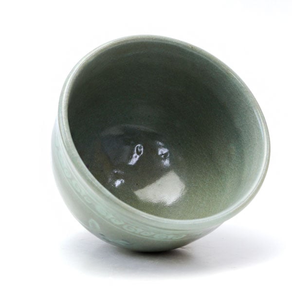 茶道具 抹茶碗/小茶碗/野点茶碗】 小茶碗 青磁雲鶴 中村与平作 | 小