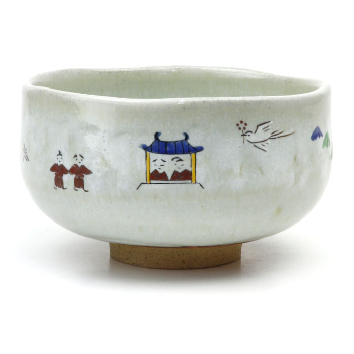抹茶碗 旅茶碗 奈良絵 赤膚焼 大塩正人作 | 常用茶碗 - CHATOWA 茶と和 抹茶碗 旅茶碗 奈良絵 赤膚焼 大塩正人作 | 常用茶碗 - CHATOWA 茶と和