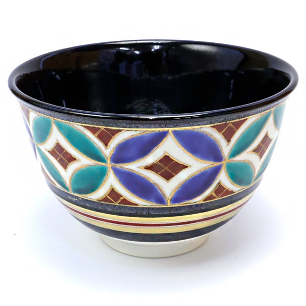 茶道具 掘り出し物】抹茶碗 黒七宝 田中香泉作 H-153