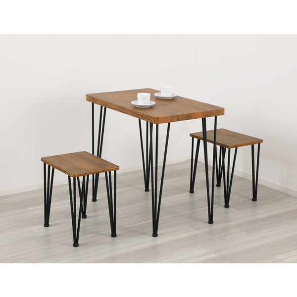 クロシオ アートダイニング3点セット ヴィンテージブラウン 85937 52795