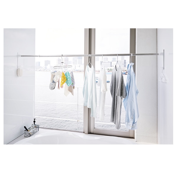 マグネットバスルーム物干し竿ホルダー2個組 ミスト 4917