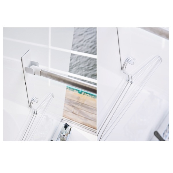 マグネットバスルーム物干し竿ホルダー2個組 ミスト 4917