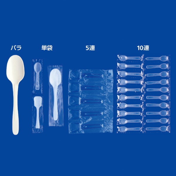 プラスチックスプーン 12.3cm 透明 バラ #4513006