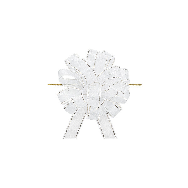 ワンタッチオーガンジーラメフラワー　ホワイト　＃４４１０１０１