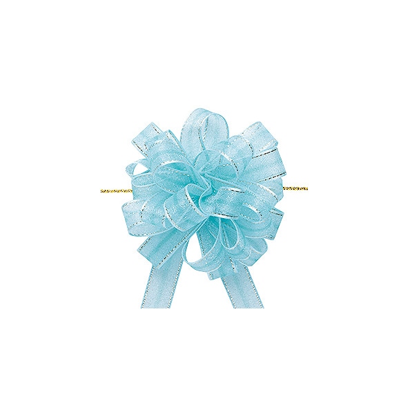 ワンタッチオーガンジーラメフラワー　ライトブルー　＃４４１０１３５