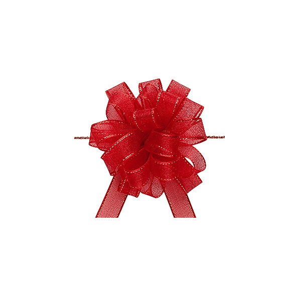 ワンタッチオーガンジーラメフラワー　レッド　＃４４１０１４７