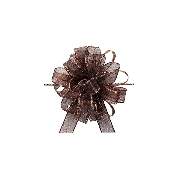 ワンタッチオーガンジーラメフラワー　ブラウン　＃４４１０１６１