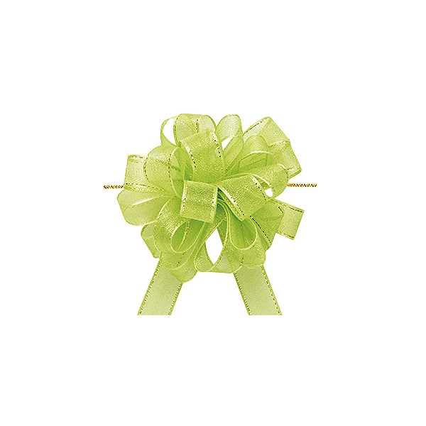 ワンタッチオーガンジーラメフラワー　ライトグリーン　＃４４１０１６５