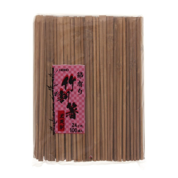 竹割箸　黒天削　２４ｃｍ　１００膳　＃４６３６３２２