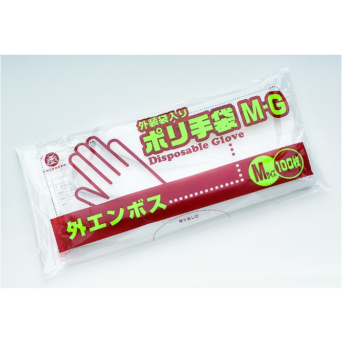 ポリ手袋　外エンボス　Ｒタイプ　Ｍ－Ｇ