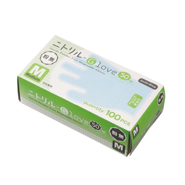 ニトリルＧＬＯＶＥ５０　粉無　青　Ｍ
