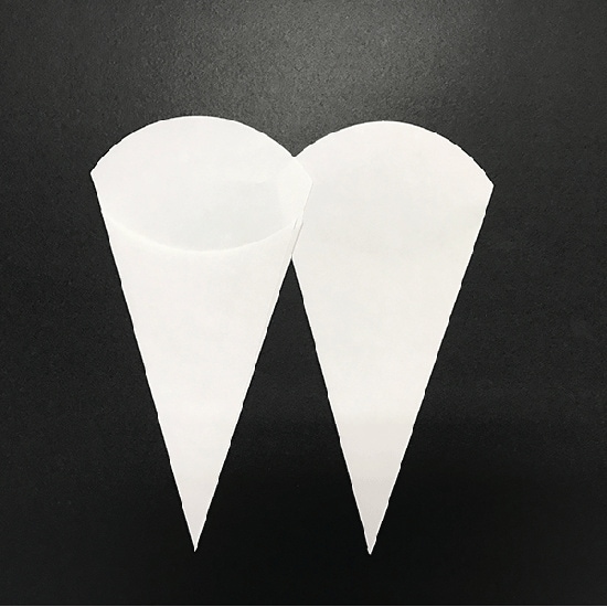 無地三角袋　Ｔ０３　白ラミ