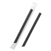 ストレートストロー　１２ｘ１８　片尖　黒　フィルム包装　＃４７１２９３７