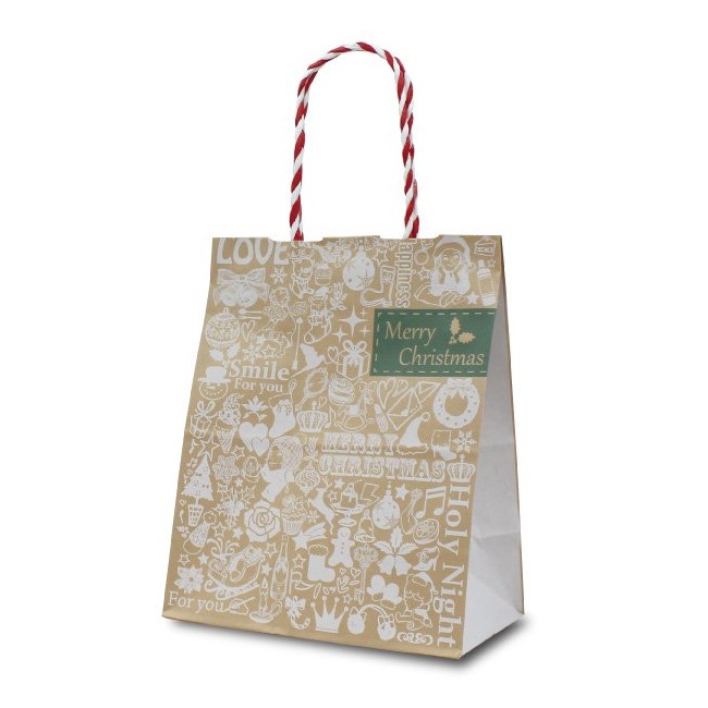 0928-11-2 初々し クリスマス柄 小袋 マチなし紙袋x22枚 