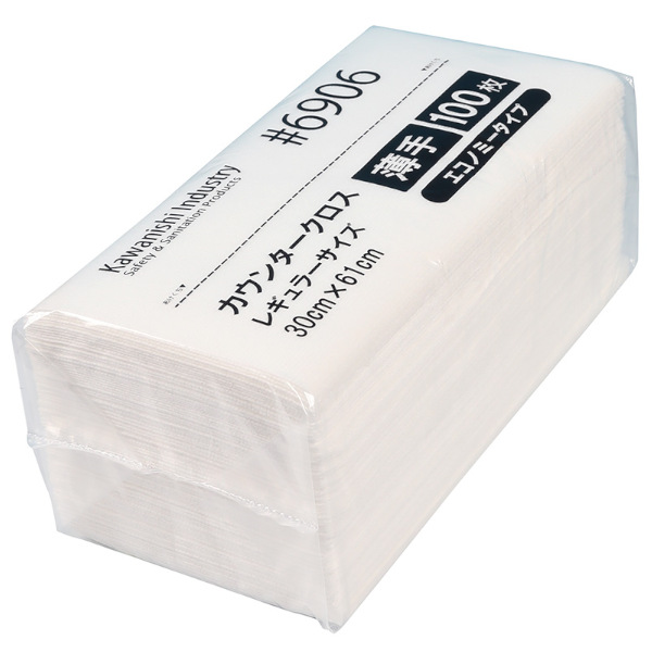 カウンタークロス　＃６９０６　エコノミータイプ　レギュラーサイズ　薄手　ホワイト　＃４７４７９１３