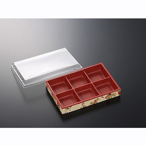 折箱容器　ＣＷＨ－角２．３－６　赤－鼓（ボ）