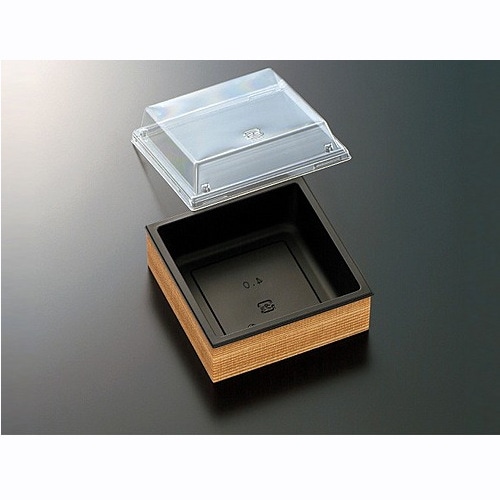 折箱容器　ＣＷＨ－角４　黒－たもん杉（ボ）