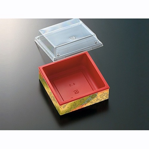 折箱容器　ＣＷＨ－角４　赤－しののめ（ボ）