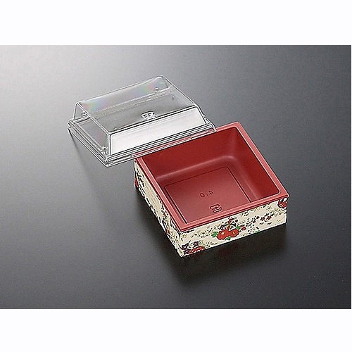 折箱容器　ＣＷＨ－角４　赤－鼓（ボ）