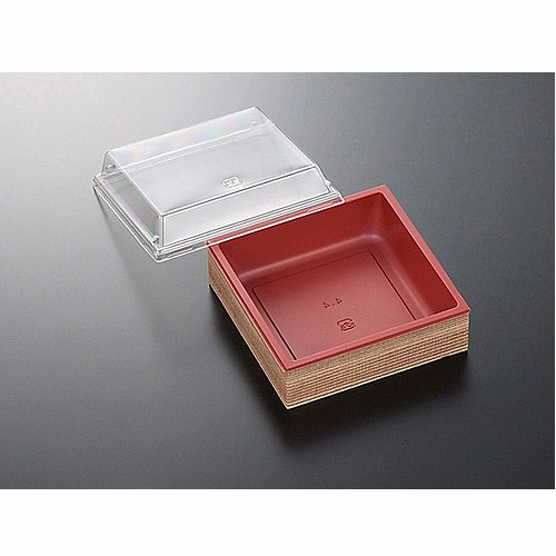 折箱容器　ＣＷＨ－角４．４　赤－たもん杉（ボ）