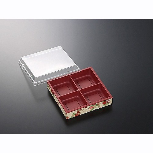 折箱容器　ＣＷＨ－角５．５－４　赤－鼓（ボ）