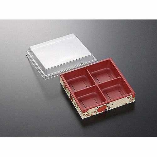 折箱容器　ＣＷＨ－角５－４　赤－鼓（ボ）