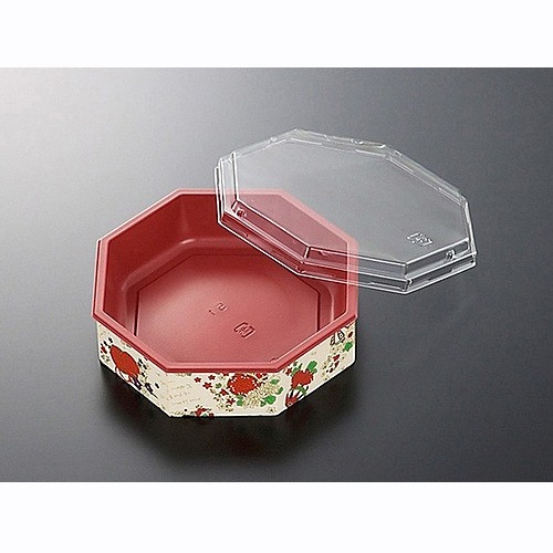 折箱容器　ＣＷＨ－八角５．１　赤－鼓（ボ）