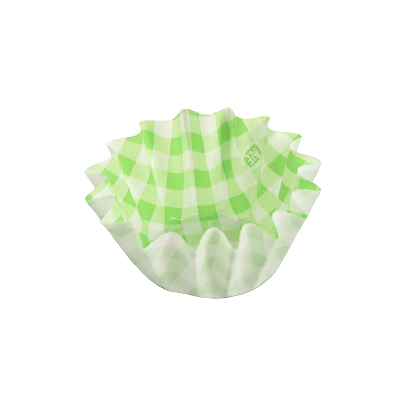 純白ペットケース　５号深　緑チェック　＃４５２９０３７