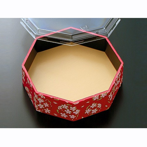 折箱容器　さが野　八角５．１寸　らんまん－赤（ボ）