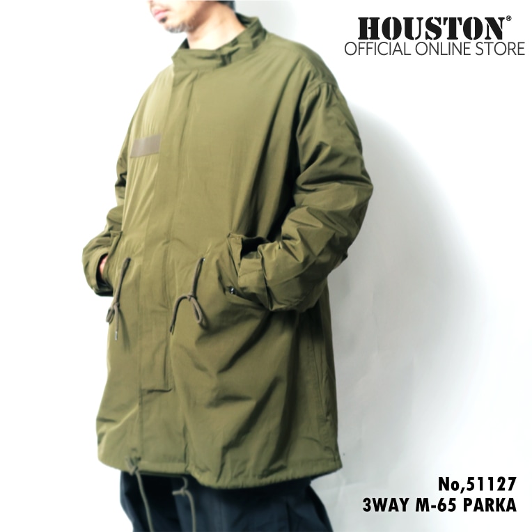 HOUSTON / ヒューストン 51127 3WAY M-65 PARKA / 3WAY M-65 パーカー-全2色-  