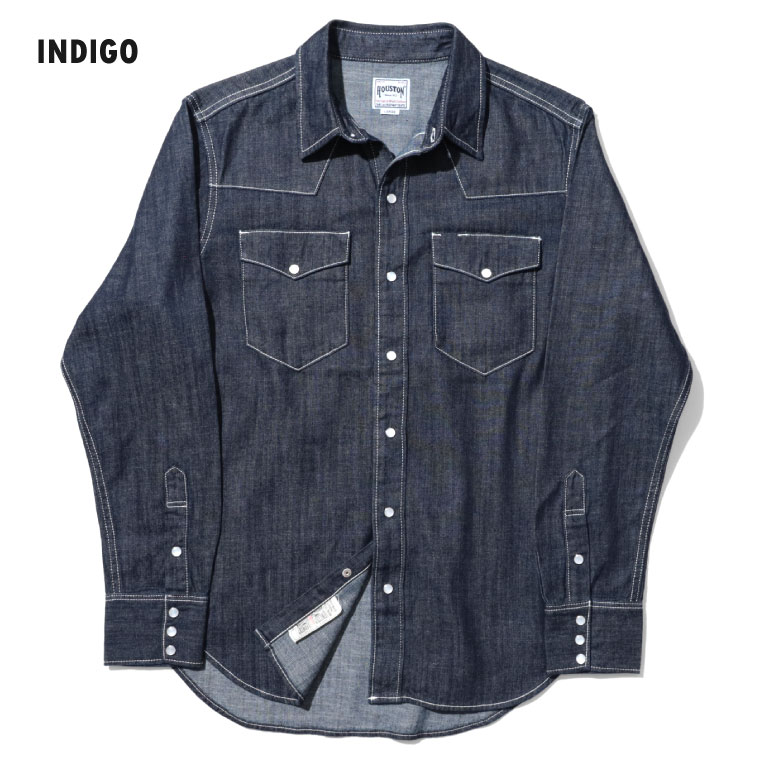 HOUSTON / ヒューストン 40695 USA COTTON DENIM WESTERN SHIRT/ USAコットンデニムウエスタンシャツ -全3色-