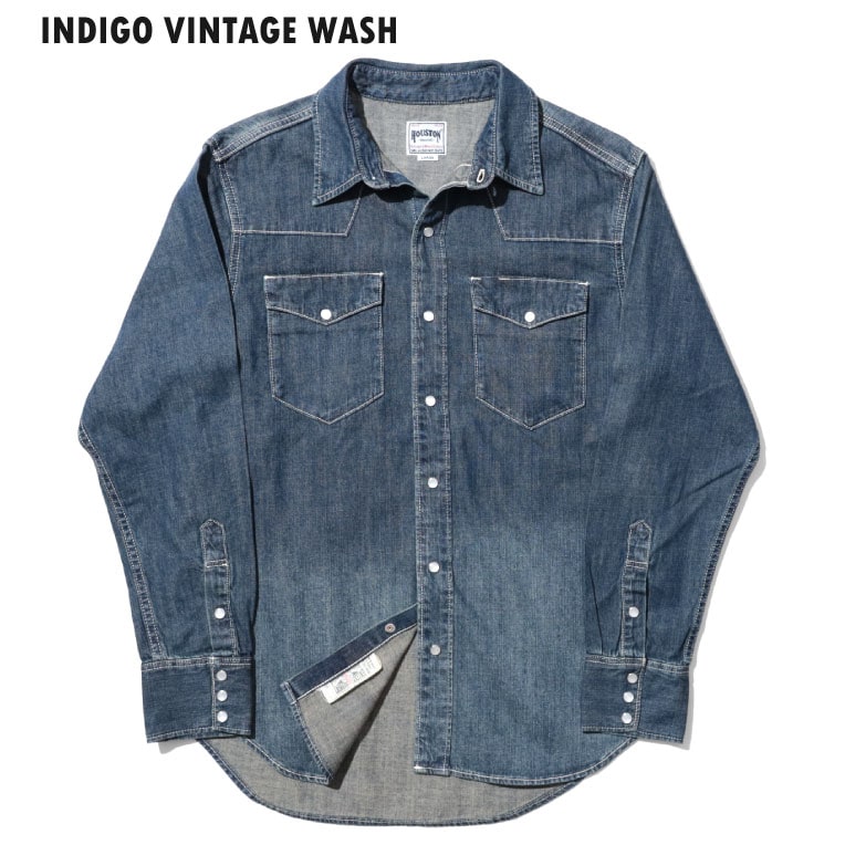 HOUSTON / ヒューストン 40695 USA COTTON DENIM WESTERN SHIRT/ USAコットンデニムウエスタンシャツ -全3色-