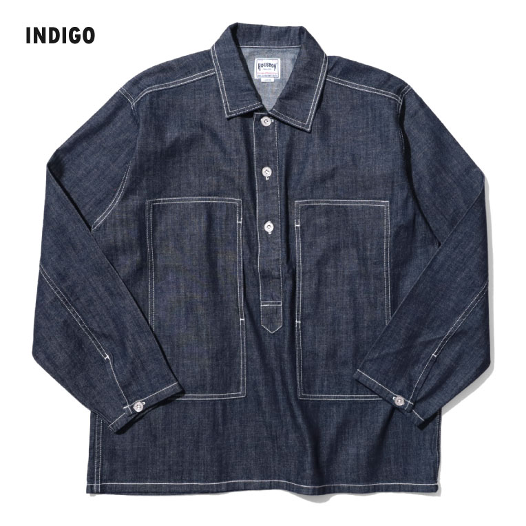 HOUSTON / ヒューストン 40696 USA COTTON DENIM PULLOVER SHIRT/ USAコットンデニムプルオーバーシャツ -全3色- 