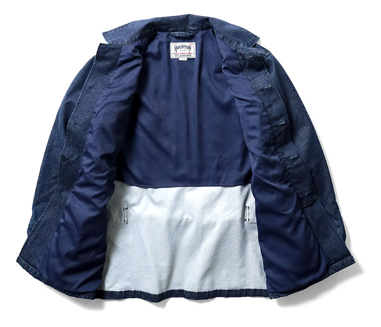 HOUSTON / ヒューストン 51141 3LAYER DENIM FATIGUE JACKET / 3レイヤーデニムファティーグジャケット -全2色- / ボンディング/カジュアル/撥水/防風/ビンテージ/ポケット/MILITARY/ミリタリー/ユニオンネットストア[51141]