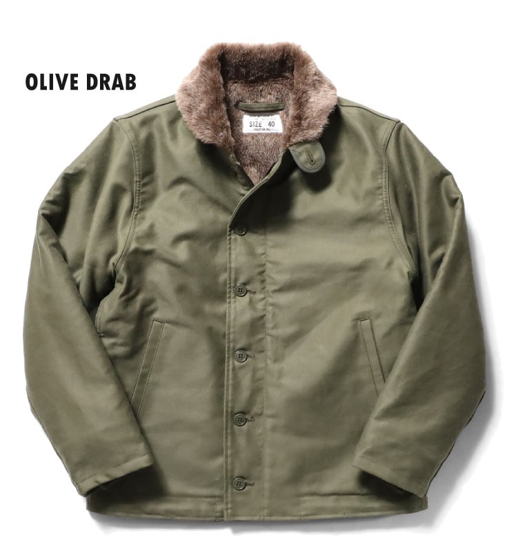 HOUSTON / ヒューストン 5N-1XP N-1 DECK JACKET - TIGHT model -(PLAIN type)/N-1デッキジャケット-タイトモデル-(無地) -全3色- 日本製 アウター made in japan ボア バイカー ミリタリー MILITARY メンズ 大きいサイズ バイカー 立襟[5N-1XP]